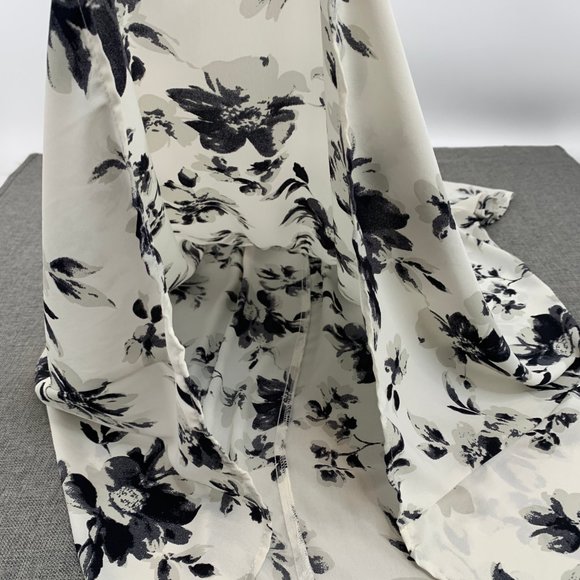 Rokoko Floral Flowy Chiffon Dress Relaxed Fit Small Polyester Short Sleeve Vneck - Picture 6 of 11